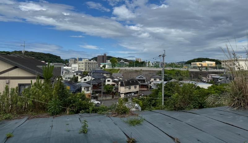 崖の上にある農地の写真（2枚目）